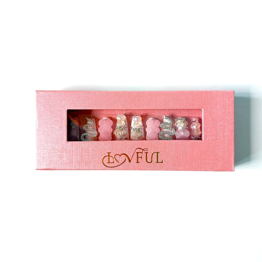 Lovful | Gummy Bear Glam Handmade Coffin Nails